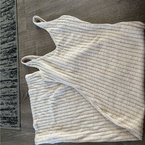Striped Beige Knit Tank Top